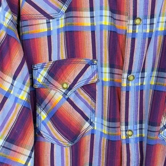 Wrangler 20X Mens Longsleeve Shirt XXL Western Cowboy Rodeo Plaid Flip Cuff Snap - Picture 3 of 15